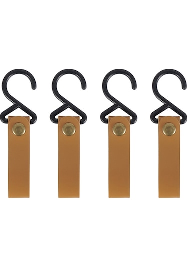 Yaleker Kamp Ve Tırmanma İçin Dayanıklı Nylon+pu+metal Oluklar - Hafif, Taşınabilir 4'lü Set Açık Kahve Siyah