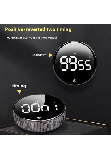 Konesam Yenilikçi Dönen Lastik Şekilli Manyetik Zamanlayıcı - Ev, Bahçe, Pastacılık, Çalışma İçin Renkli Ekranlı Usb Şarjlı Zaman Takip Aleti