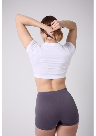 Moncorno Model Popo İnceltici İz Yapmayan Seamles Boxer Korse Koyu Gri Renk Koyu Gri