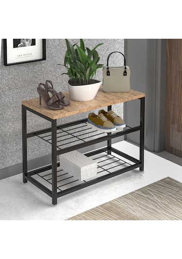 Retodesign Ayakkabilik Ve Çok Amaçli Raf Atlantik Çam - Siyah