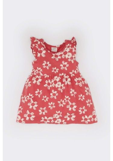 DeFacto Kız Bebek Çiçek Desenli Kısa Kollu Yazlık Elbise A0136A525SMOG368