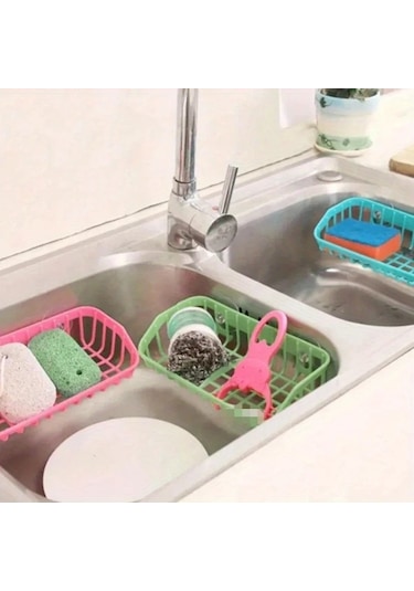 Tongdashop Yeşil 2'li Emişli Raf: Mutfak Süngeri Ve Yaşam Alanı İçin Minimalist Depolama Çözümü Yeşil