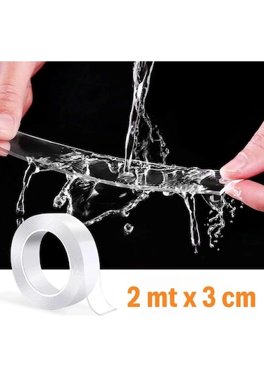 Ultra Güçlü Çift Taraflı 2 Mt X 3 Cm Çift Taraflı Nano Bant 4247