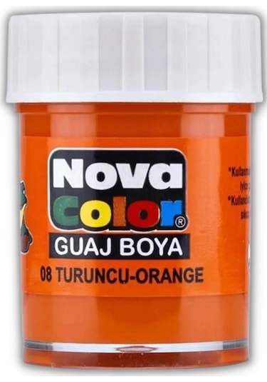 Turuncu Guaj Boya 25 ml 1 Adet Nova Color Su Bazlı 25 ml Guaj Boy Turuncu