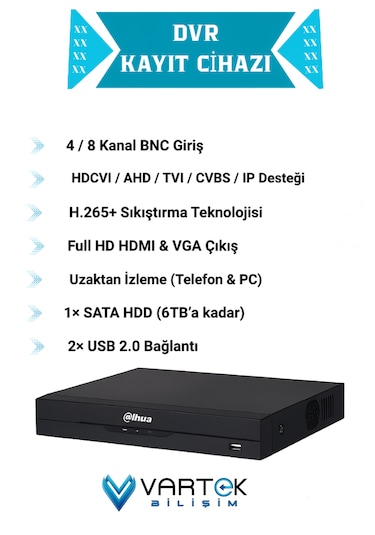 6 Kameralı Full Hd 1080p Ahd Kayıt Seti + 320gb Hard Disk İç Dış Mekan Uyumlu