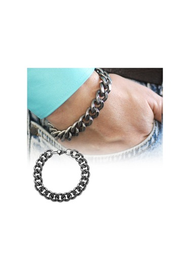 Eskitme Renk Gurmet Zincirli Modern Tasarım Erkek Çelik Bileklik Çelik