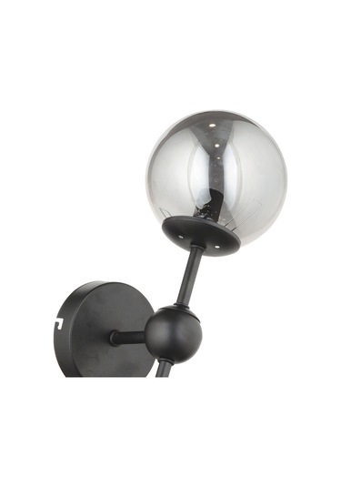 Lampaluce Spazio Modern Tasarım 2'li Aplik Siyah Füme Cam Siyah