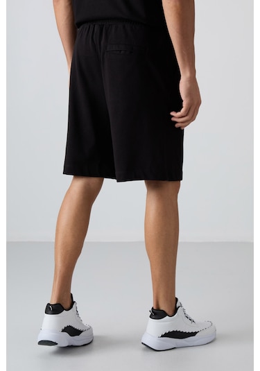 Tommy Life Siyah Pamuklu Kalın Yumuşak Dokulu Comfort Fit Basic Erkek Şort - 81261 Siyah