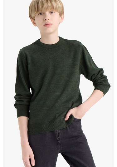 Defacto Erkek Çocuk Bisiklet Yaka Triko Kazak A4992a825wnkh354 Haki