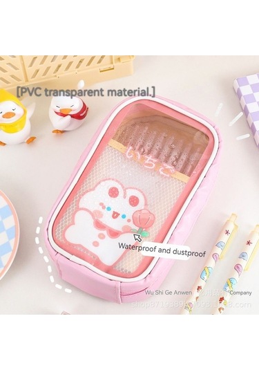 Büyük Boy Şirin Ayı Figürlü Kalem Kutusu - Geniş Depolama Alanı İle Pratik Okul Ve Ofis Malzemesi Kahverengi