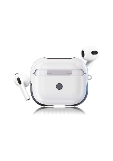 Airpods 3. Nesil Uyumlu Kılıf Zore Shockproof Silikon-Beyaz Beyaz