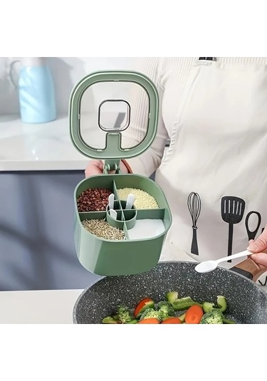 Trendooze Gaojunshop01 4'lü Baharat Kutusu Seti, Sarı Kapak, Dayanıklı Abs Mutfak Düzenleyici Sarı