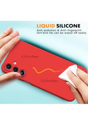 Samsung Galaxy Uyumlu S24 Fe Kılıf Renkli Yumuşak Silikon Kapak+ekran Koruyucu Cam 9h Temperli -kırmızı Kirmizi