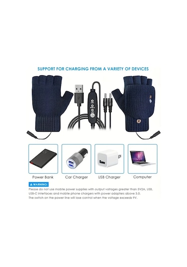 Willowhaven Lüks Model Yeşil Usb Elektrikli Eldiven, Kışlık El Isıtma, Dokunmatik Ekran Kapaklı