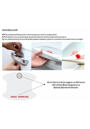 Honda Marka Araçlar İçin Kapı Kolu Çizik Önleyici 8'li Set