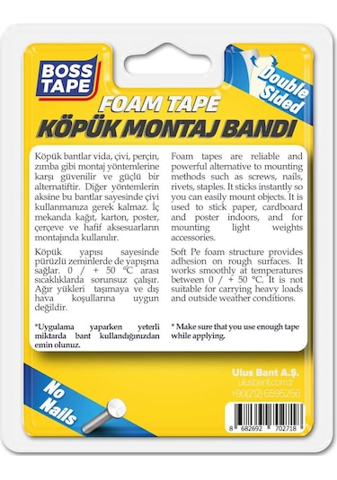5 Kg Köpük Montaj Aksesuar Yapıştırma Bandı 19 MMx2mt