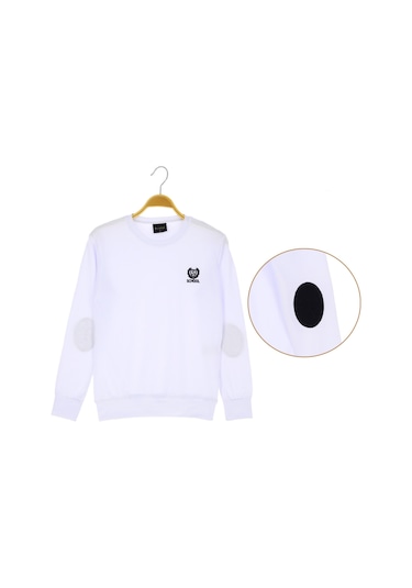 Erkek Çocuk Sweatshirt Kol Dirsekli 00234 BEYAZ