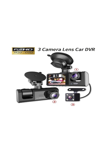 Araç İçi Kamera 3 Lensli Kamera