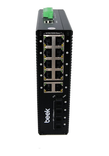 Beek BN-ISW-2084P2G Yönetilebilir L2+ Endüstriyel Poe Switch 8 X 10/100/1000t Ieee802.3af/at Poe+ Port Port Başına 30.8 Watt
