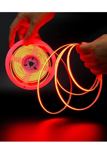 12v Cob Şerit Led Kırmızı Işık - Metrede 360 Led - 5 Metre 5 METRE