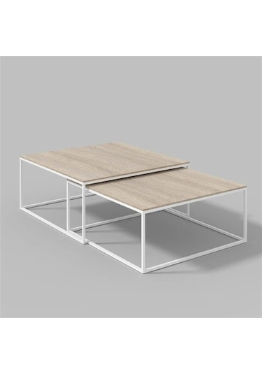 2'Li Beyaz Orta Sehpa