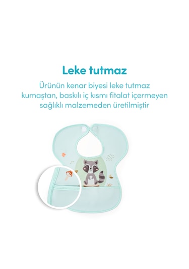 Sevi Bebe Cırtlı Muşamba Önlük Rakun Art 22-183 Yeşil