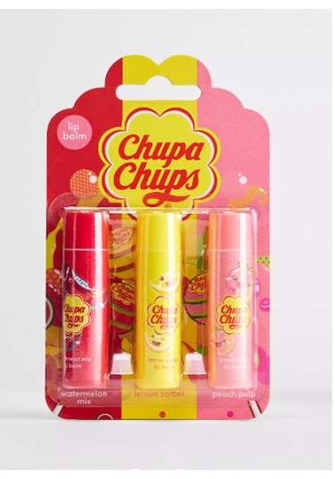 Chupa Chups Dudak Korucu Lip Balm 3 Lü Karpuz Şeftali Limon