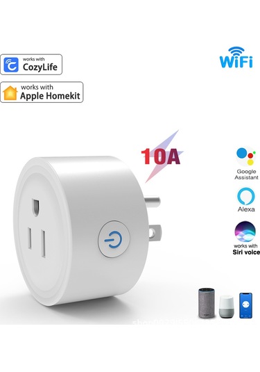 Reedark Akıllı Wifi Priz - Amerikan Standardı 10a/16a, Ses Kontrollü, Zamanlayıcılı, 110-250v, Beyaz Pc+abs