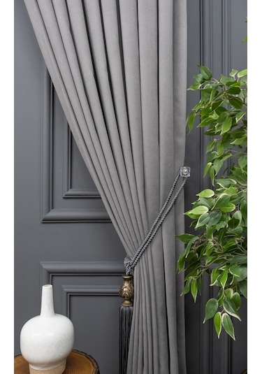 Evdepo Home Gri Fon Perde Tek Kanat (539795293) Gri