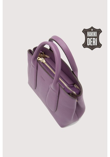 Hakiki Deri Kadın El Çantası Mürdüm Smr9226 Mürdüm