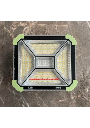 Splıt Led Solar Kamp Lambası Güneş Enerjili Projektör Kumandalı 300watt Beyaz-sarı