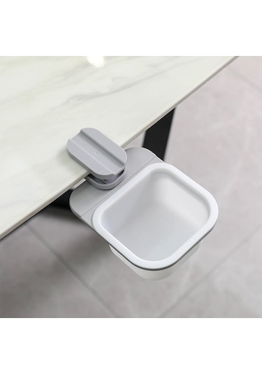 Suntek Yurt Masası Için Plastik Mini Çöp Kutusu Dönen Yaratıcı Beyaz Gri Beyaz - Gri