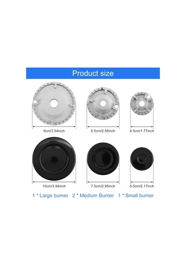 Gajeena Metal Ocak Bıçaklık Kapağı Ve Alev Bölücü Seti, 8 Parça Mutfak Aksesuarı Çoğu Ocakta Uygulanır