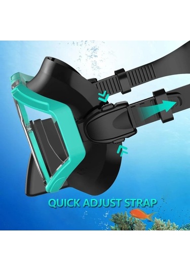 Zyzqstore Üç Camlı Panoramik Dalış Maskesi, Geniş Görüş, Yüksek Çok Renkli, İstenen Renk, Boyut, Tüm Denizcilik Hayatında Çok Renkli
