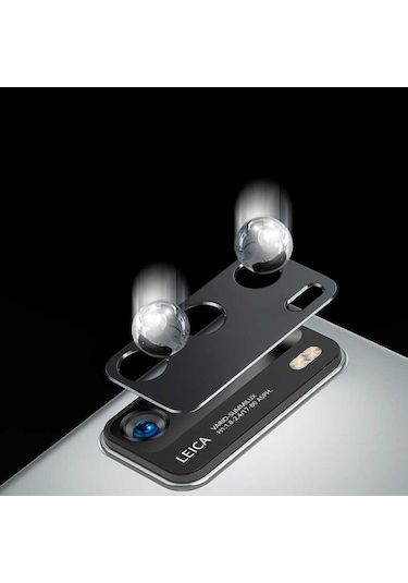 Huawei P40 Zore Kamera Lens Koruyucu Cam Filmi Siyah