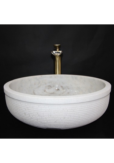 Afyon Beyaz Dışı Taramalı Yuvarlak Lavabo