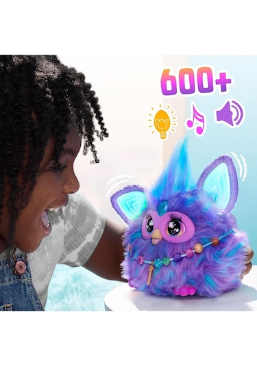 Hasbro Furby Mor, 15 Moda Aksesuarı, İnteraktif Peluş Oyuncaklar