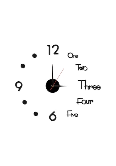 Mufunye 40cm Sessiz Akrilik Dıy Duvar Saati - Siyah, Altın, Gümüş Seçenekli - Yaratıcı Tasarım Çok Renki