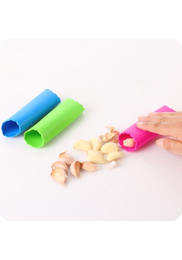 Sones 5 Adet Yumuşak Reçine Tüp Şeklinde Yeniden Kullanılabilir Sihirli Elde Tutulan Sarımsak Soyucu Mutfak Aletleri