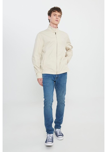Lee Erkek Pamuk Regular Fit Dik Yaka Bej Ceket - Lv57205297 2XL