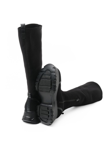 Siyah Streç Çizme Kadın Gtn-5839 John May Sıyah Streç Siyah