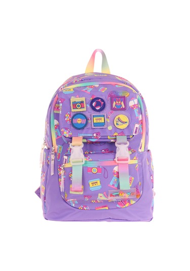 Elatae Su Geçirmez Kumaş Kız Çocuk Çok Gözlü Ortopedik Sırt Okul Çantası L5238 Lila