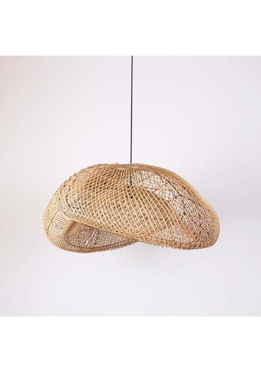 Yasmin Asimetrik Rattan Avize 80x40 Bej