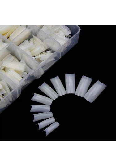 ADANİL 500'LÜ PROTEZ TIRNAK NUMARALI YARIM AY TİPS KEMİK RENK