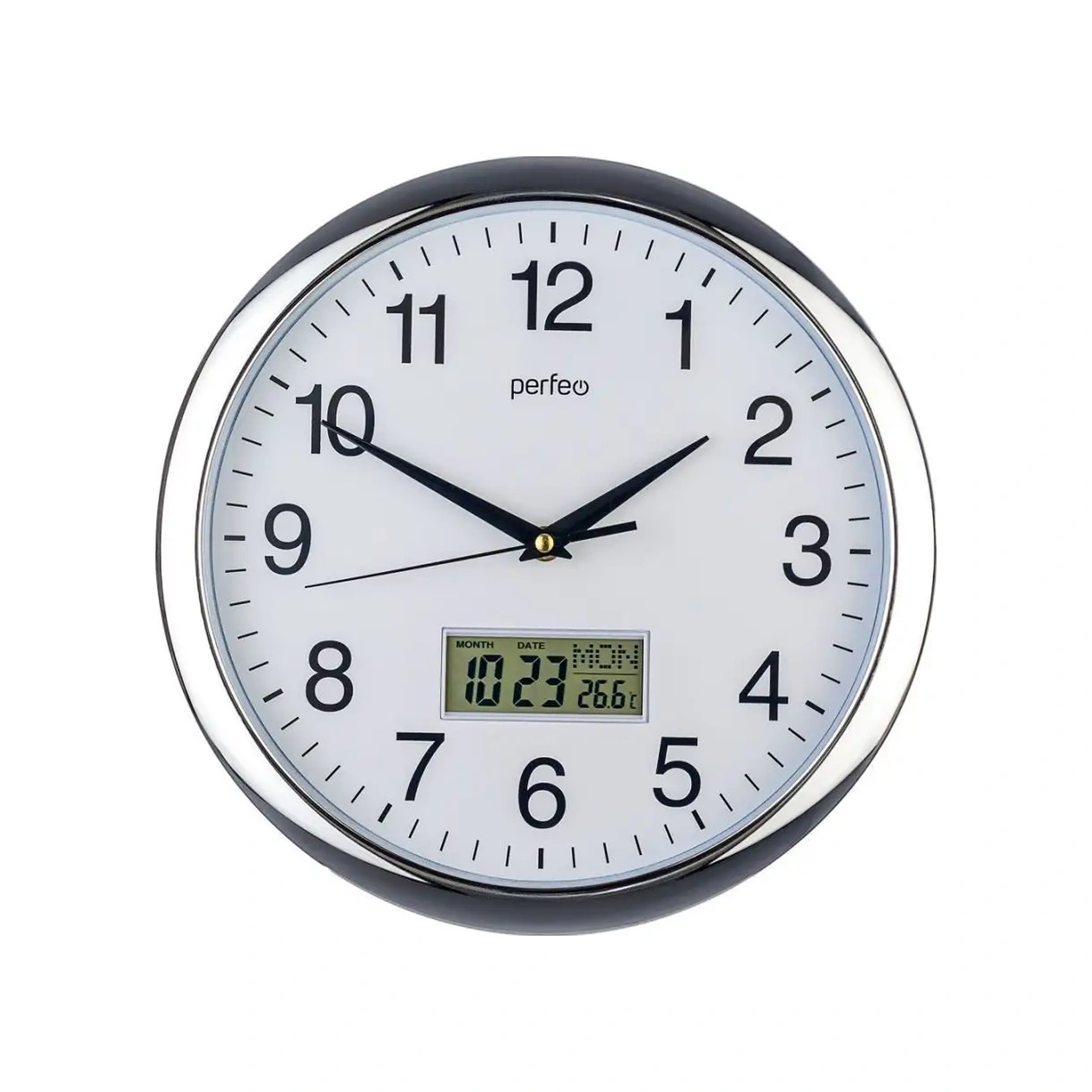 Perfeo Mutfak İçin Termal Ve Tarih Özellikli Sessiz Duvar Saati 153365159 Gri