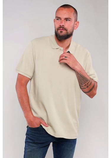 Gabria Polo Yaka Erkek T-shirt Taş