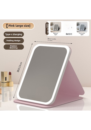 Geeroyoo Taşınabilir Led Gözlük Yansıtıcı - Çift Katlı, Usb Şarjlı, 3 Renk Işık, Dokunmatik Aydınlatma, Yüksek Kaliteli Cam, Dorma Ve Ofis İçin Pembe Büyük Şarjlı Üç Renkli Işık Hd Ayna-dokunmatik Aydınlatma-doğal Işık Geeroyoo Taşınabilir Led Gözlük Yansıtıcı - Çift Katlı, Usb Şarjlı, 3 Renk Işık, Dokunmatik Aydınlatma, Yüksek Kaliteli Cam, Dorma Ve Ofis İçin Pembe Büyük Şarjlı Üç Renkli Işık Hd Ayna-dokunmatik Aydınlatma-doğal Işık