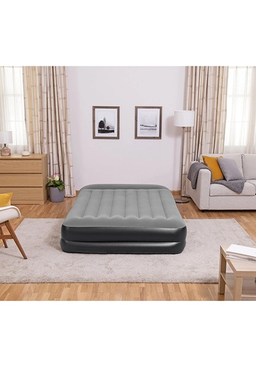 Altınkaya Ticaret Çift Kişilik Şişme Yatak + Pompa 67403 Gri - Siyah