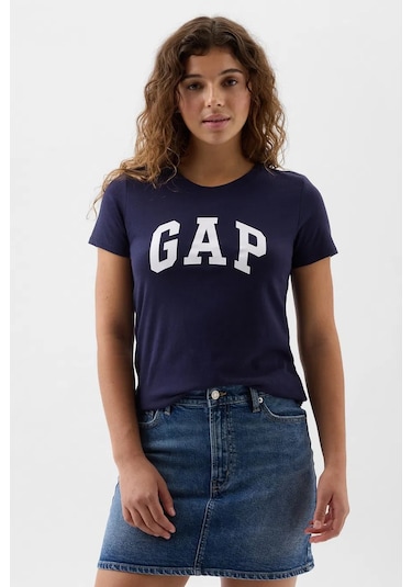 Gap V-ss Logo Classic Kadın Tişört Lacivert