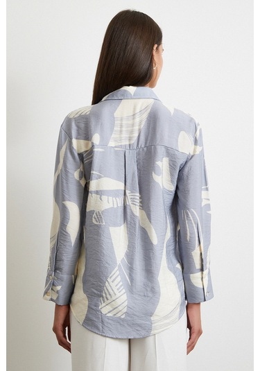 Nevermore V Yaka Modal Gömlek Antrasit Antrasit